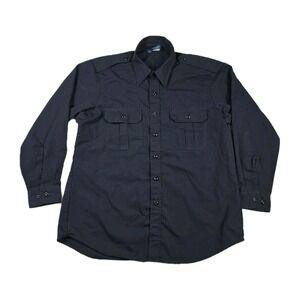 Propper Shirt‎ Mens Large Blue Pockets Long Sleeve Button Utility Workwear